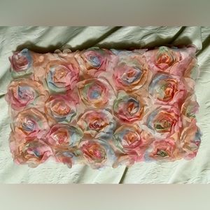 3D flower cropped tube top